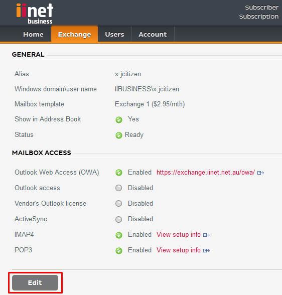 Changing the plan for your Hosted Exchange mailbox iiHelp
