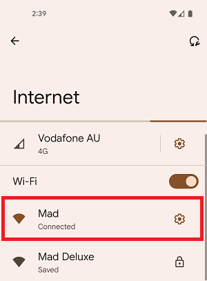 Android OS WiFi networks