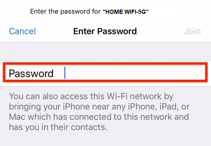iOS Wifi Password