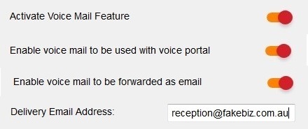 BizPhone Hunt Group Voice Mail settings