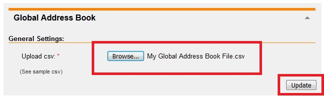 BizPhone Frontier Portal - Global Address Book update CSV