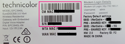 Cable Gateway Pro barcode sticker example