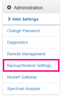 Cable Gateway Pro factory reset settings 2