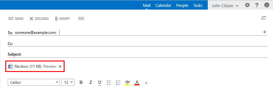 Outlook Web Access - email attachment 2