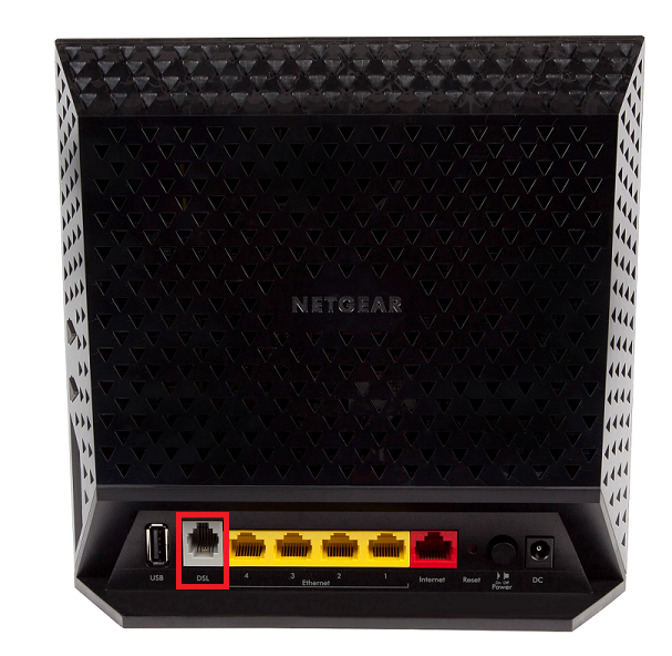 Netgear D6400-DSL Ports