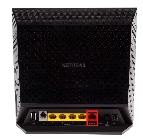 Netgear D6400 Internet port