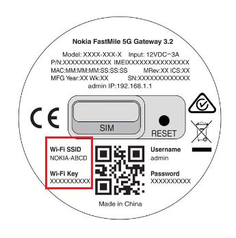 Nokia FM3.2 Wifi Name/Password
