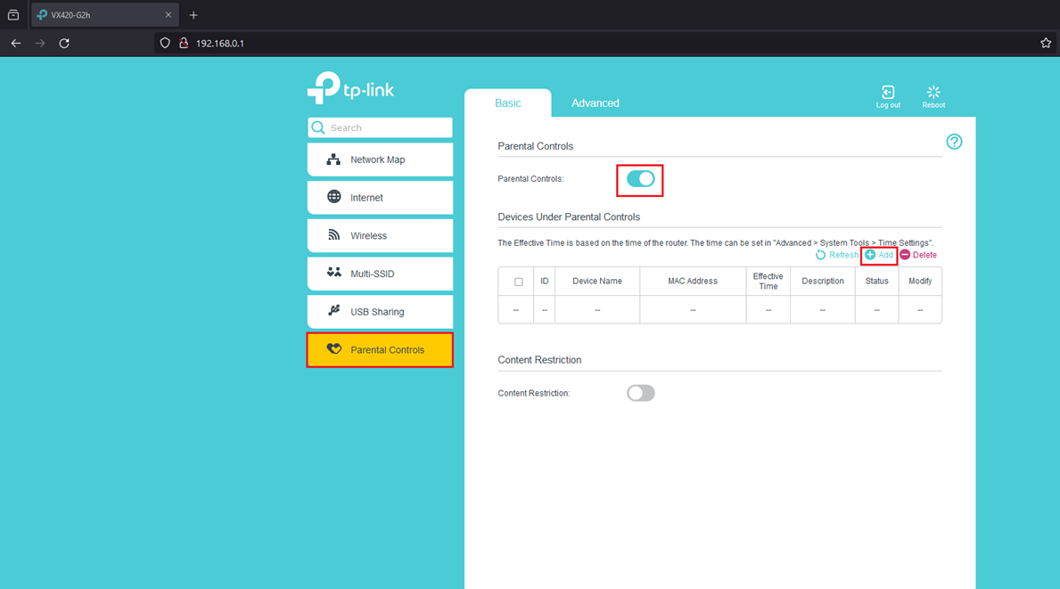 SMG Parental Controls - Add