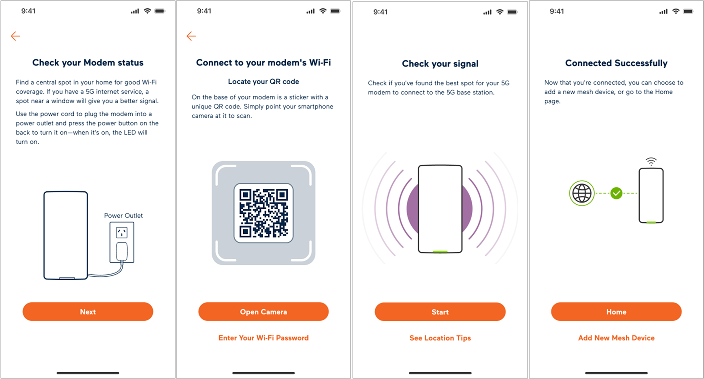Set Up 5G - Wi-FiMax - App