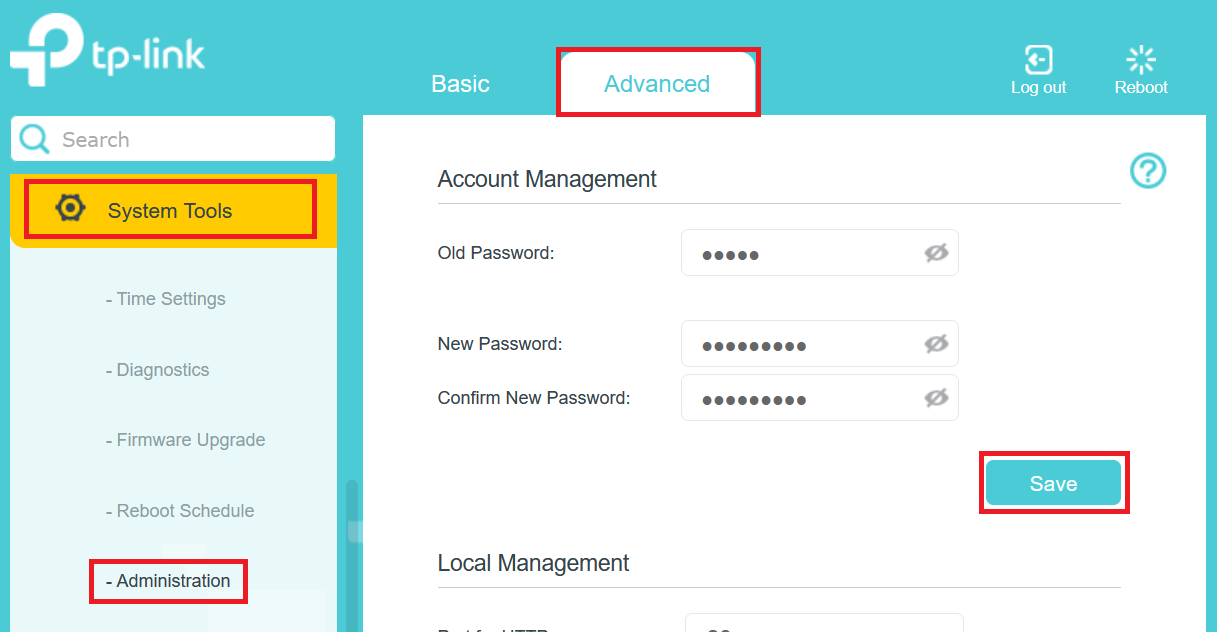 VX420 Modems update admin password