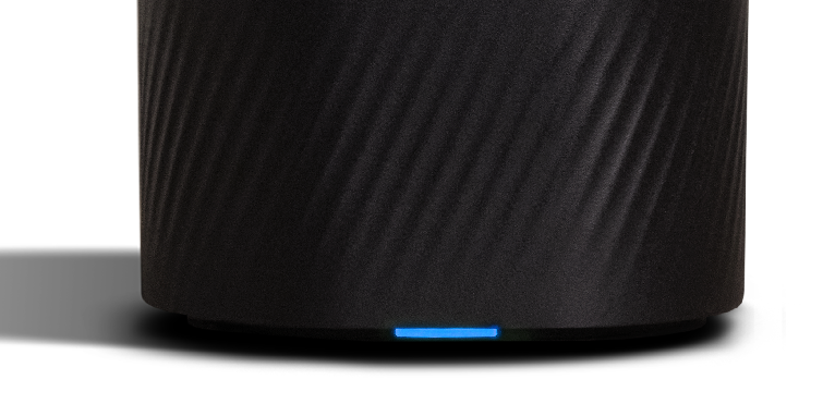 Photo Photo of blue light at the base of the Wi-Fi Max 5G modem