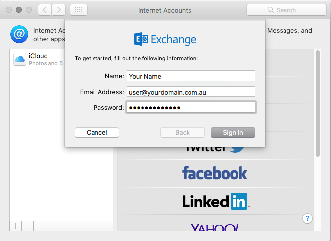Hosted Exchange Mac Mail setup