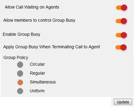 BizPhone Hunt Group Call Routing settings