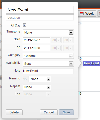 Desktop webmail add calendar event 1