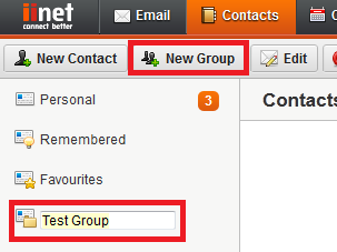 Desktop webmail contact group