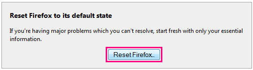 Reset Firefox 2