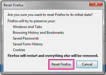 Reset Firefox 3