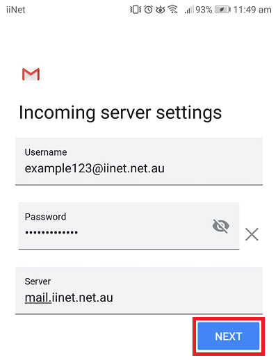 Android Gmail setup 8