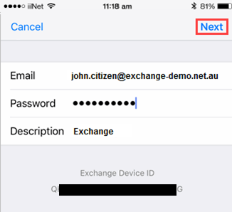 Hosted Exchange iOS Mail setup