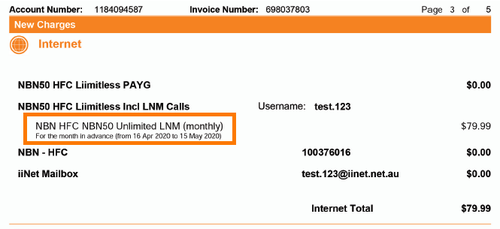 Understanding your iiNet invoice 7