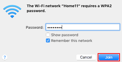 Mac OS WiFi connection 3