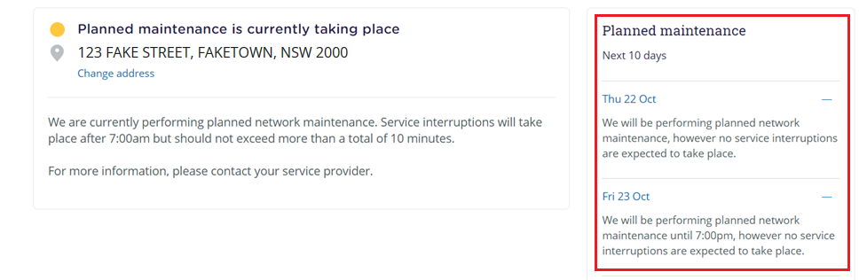 nbn planned maintenance post example - Planned maintenance next 10 days. Thur 22 Oct. We will be performing planned maintenance, however no service interruptions are expected to take place.