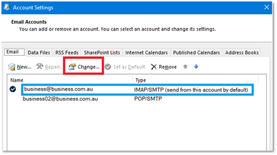 Windows Change email address