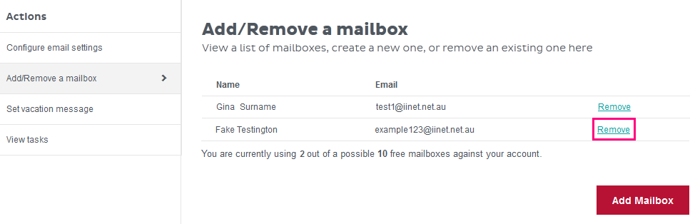 Toolbox remove mailbox 1