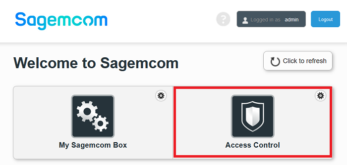 Sagemcom 5866 - Access Control