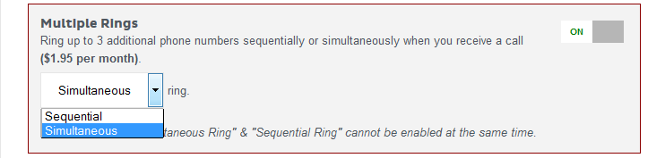 Simultaneous ring