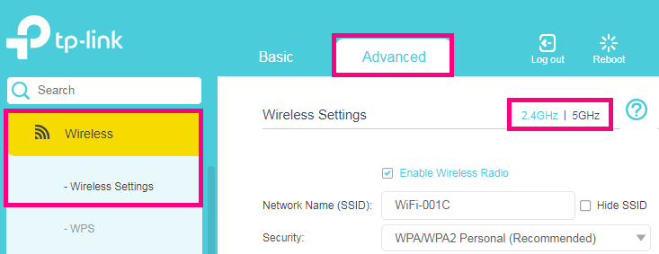 TP-Link VR1600v WiFi settings example
