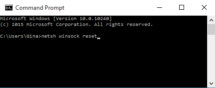 Windows 10 Winsock reset 3